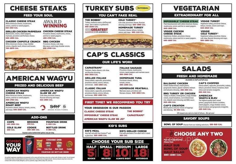 Capriotti's Sandwich Shop - Frisco, TX menu_pic