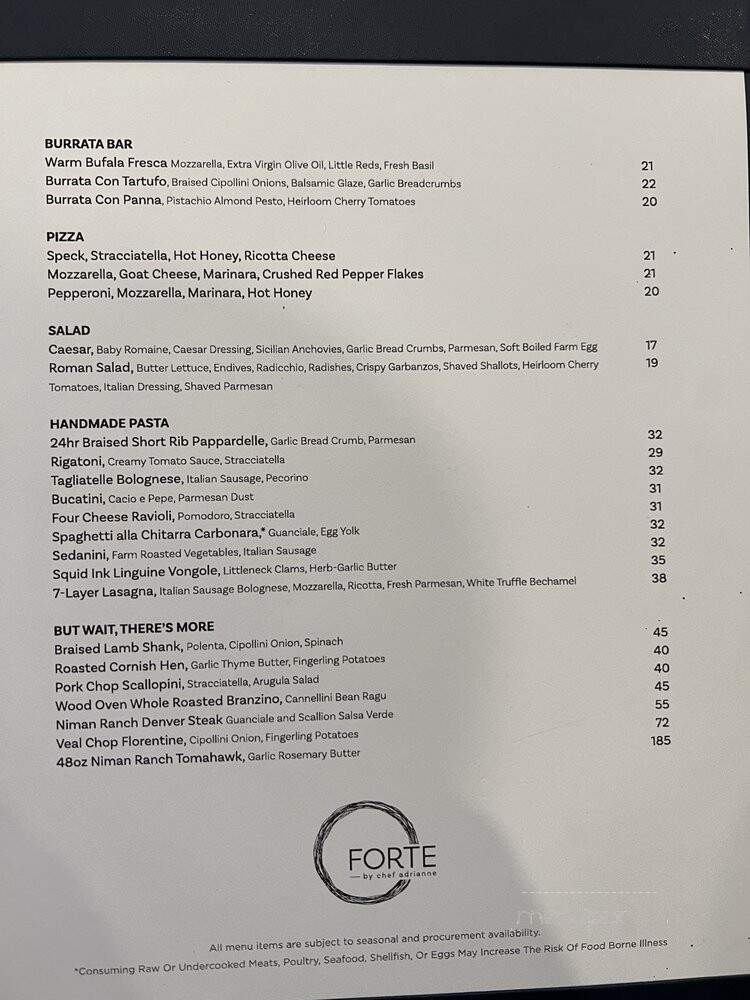 Forte by Chef Adrianne - Coral Gables, FL menu_pic