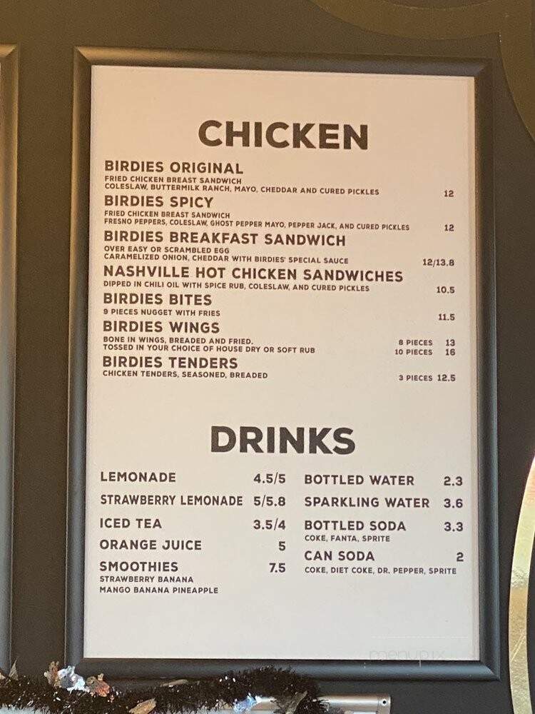 Birdies - West Hollywood, CA menu_pic