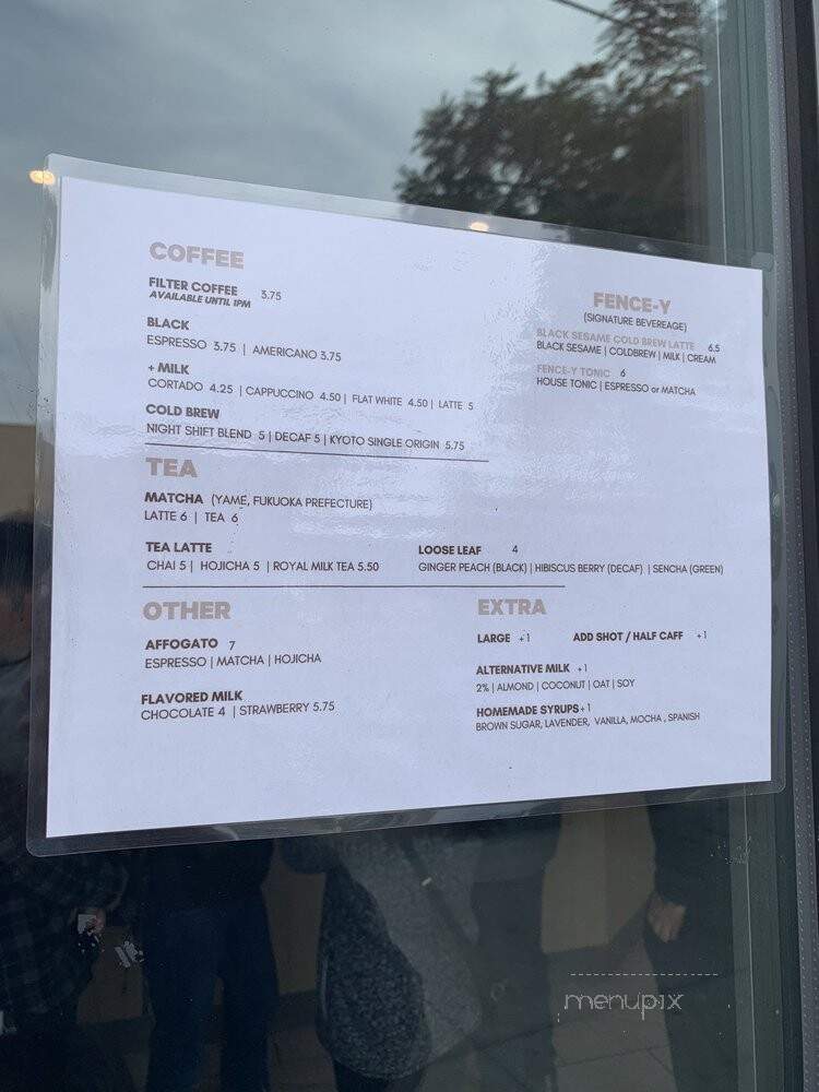 Fence Coffee - Los Angeles, CA menu_pic