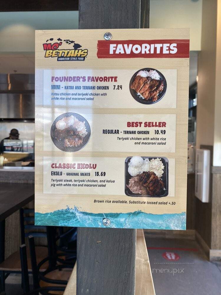 Mo' Bettahs Hawaiian Style Food - Layton, UT menu_pic