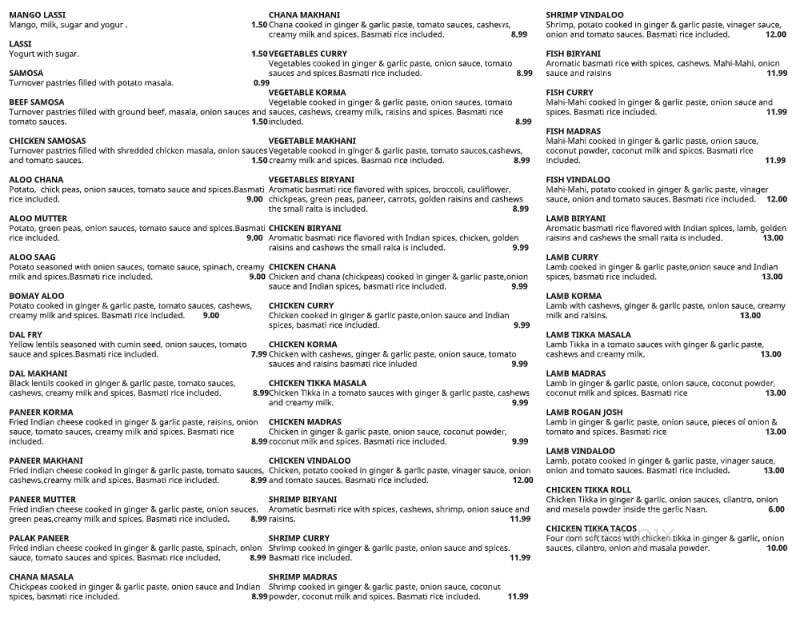 Indian Cafe - Port Saint Lucie, FL menu_pic