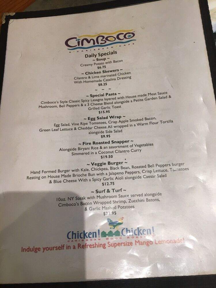 Cimboco - San Antonio, FL menu_pic