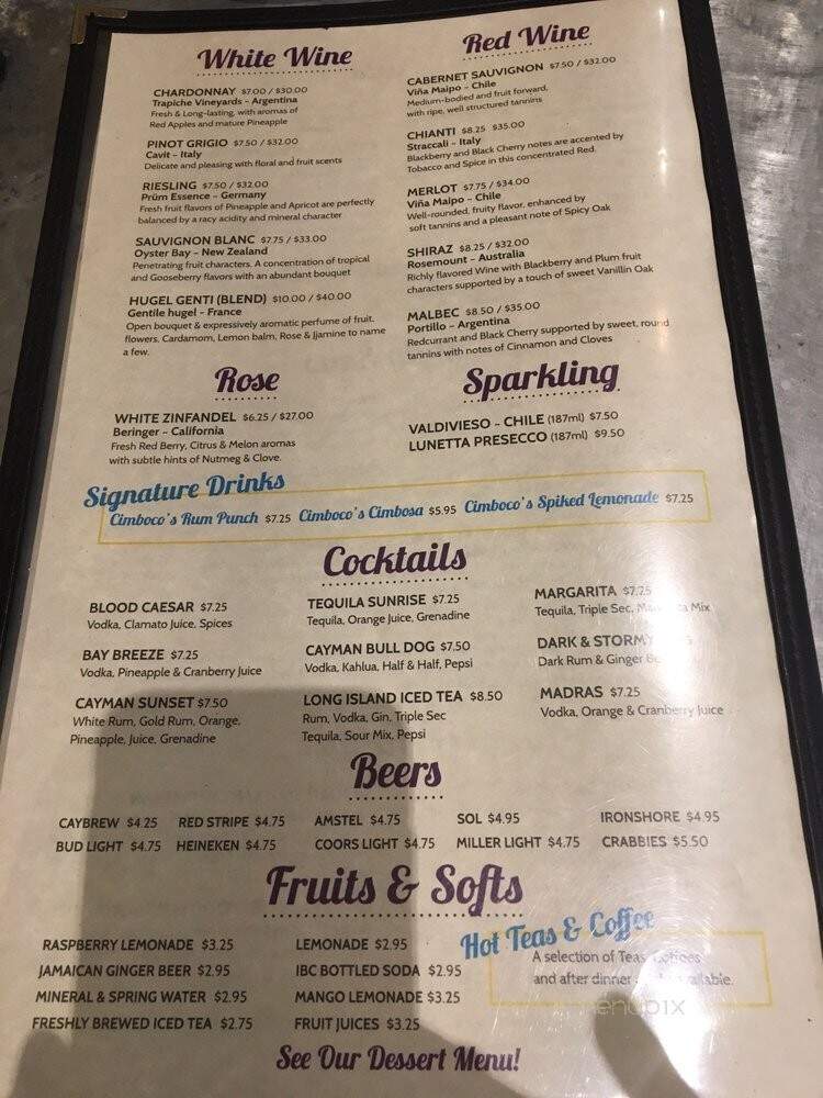 Cimboco - San Antonio, FL menu_pic