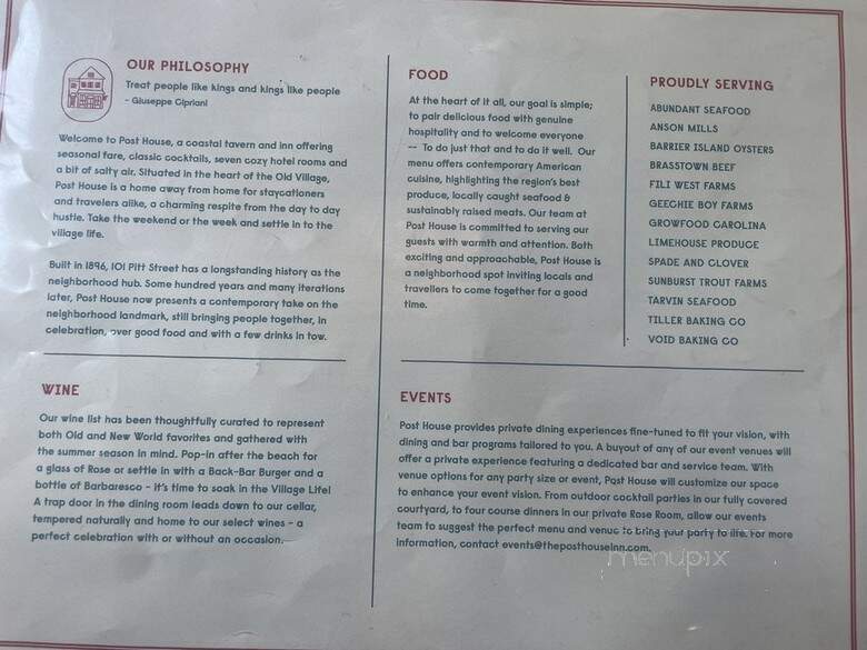 Post House - Mount Pleasant, SC menu_pic