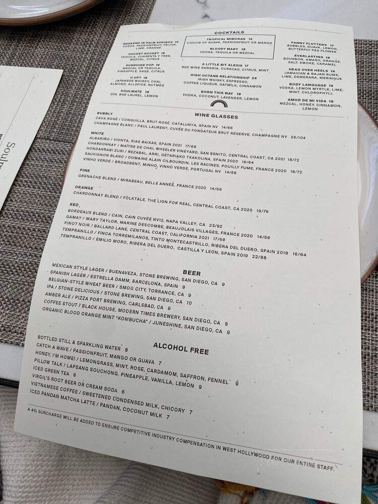 Soulmate. - West Hollywood, CA menu_pic