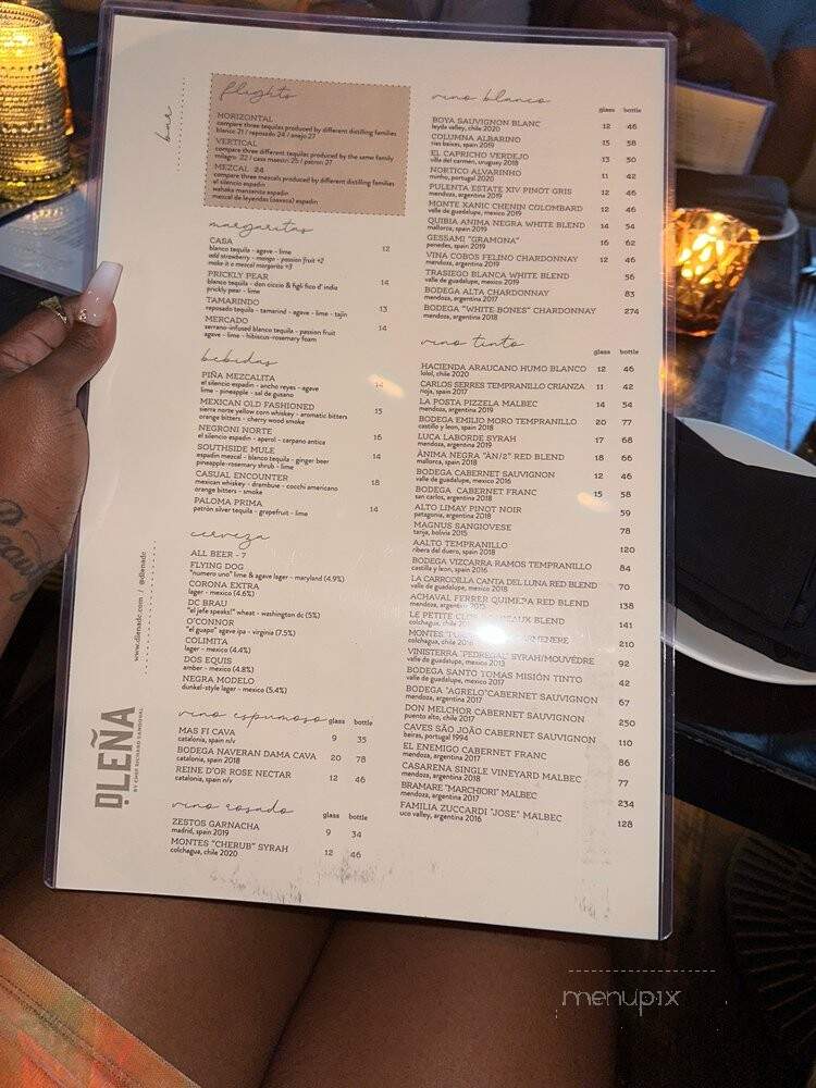 Dlena - Washington, DC menu_pic