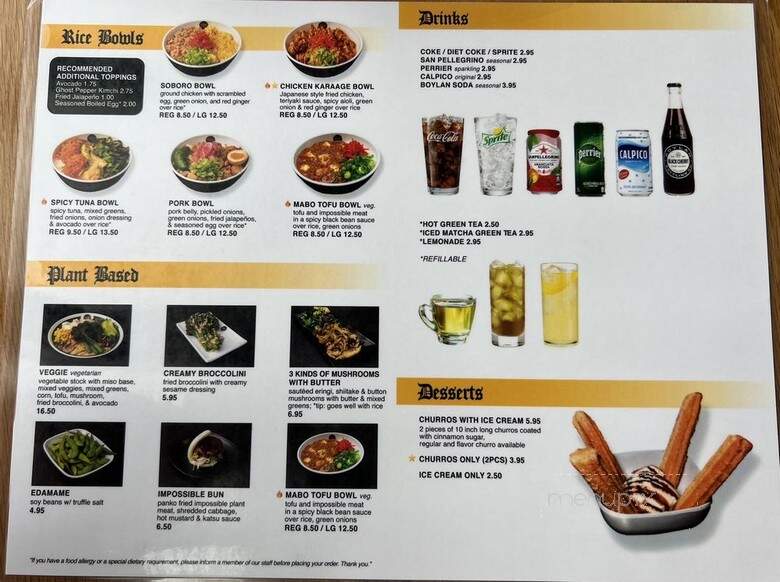 Silverlake Ramen - Kirkland, WA menu_pic