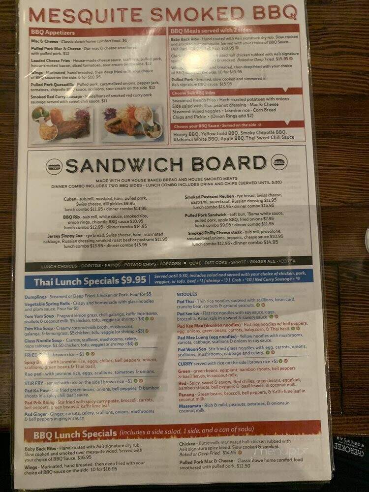 Ae's Thai and BBQ - Hazlet, NJ menu_pic