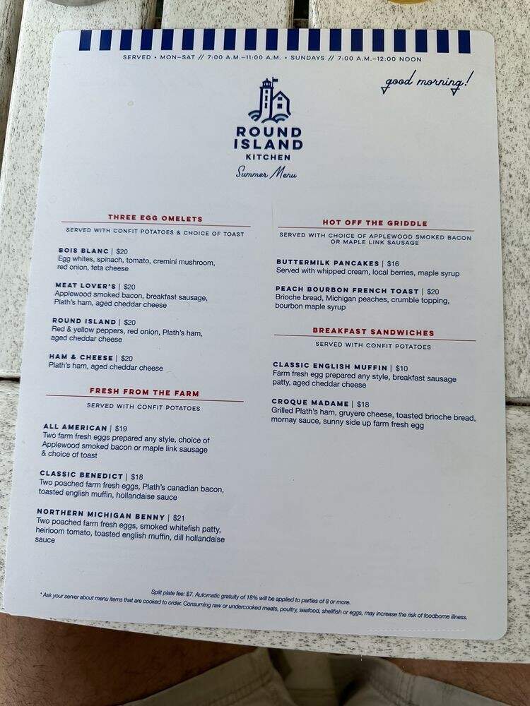 Round Island Kitchen - Mackinac Island, MI menu_pic