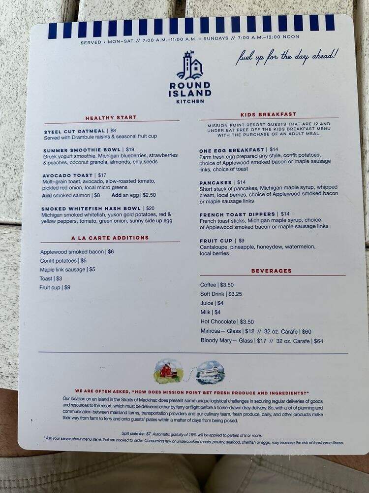 Round Island Kitchen - Mackinac Island, MI menu_pic