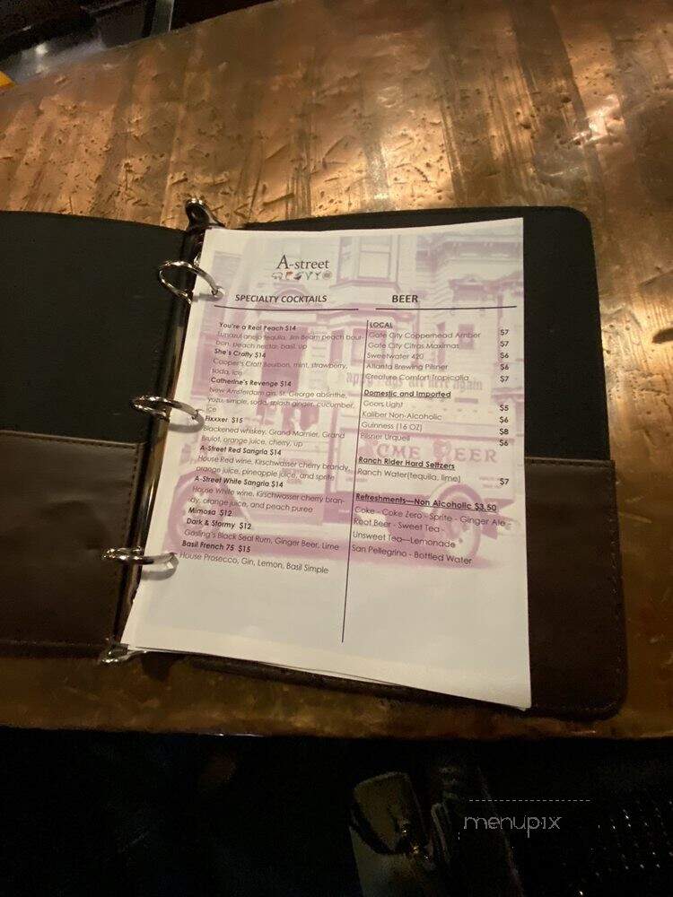 A Street Restaurant - Roswell, GA menu_pic