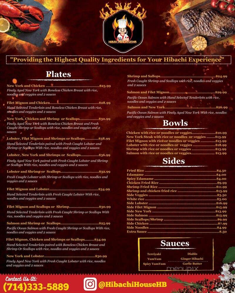 Hibachi House HB - Huntington Beach, CA menu_pic