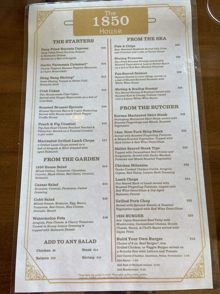 The 1850 House - Southbury, CT menu_pic