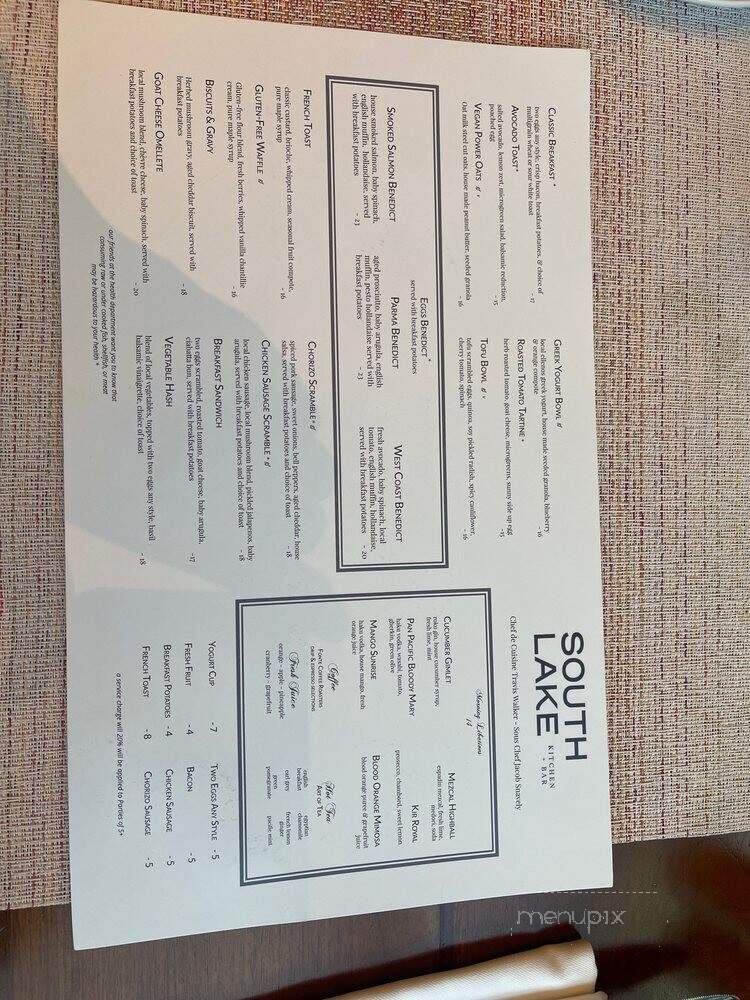 South Lake Kitchen + Bar - Seattle, WA menu_pic