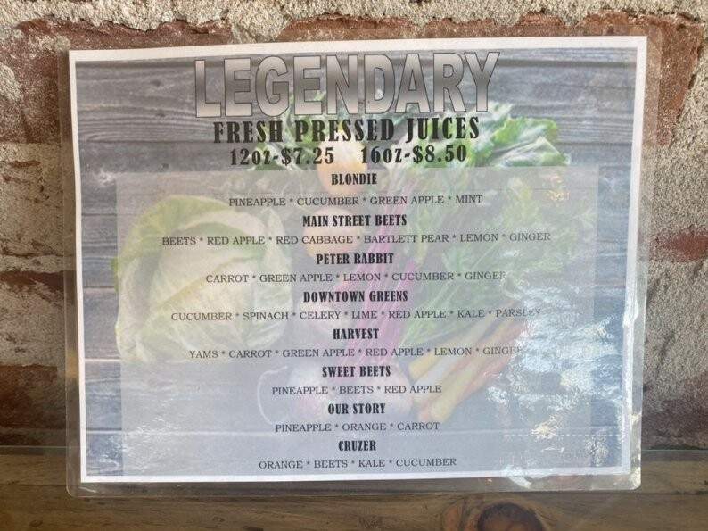 Legendary Juice + Coffee Bar - Red Bluff, CA menu_pic