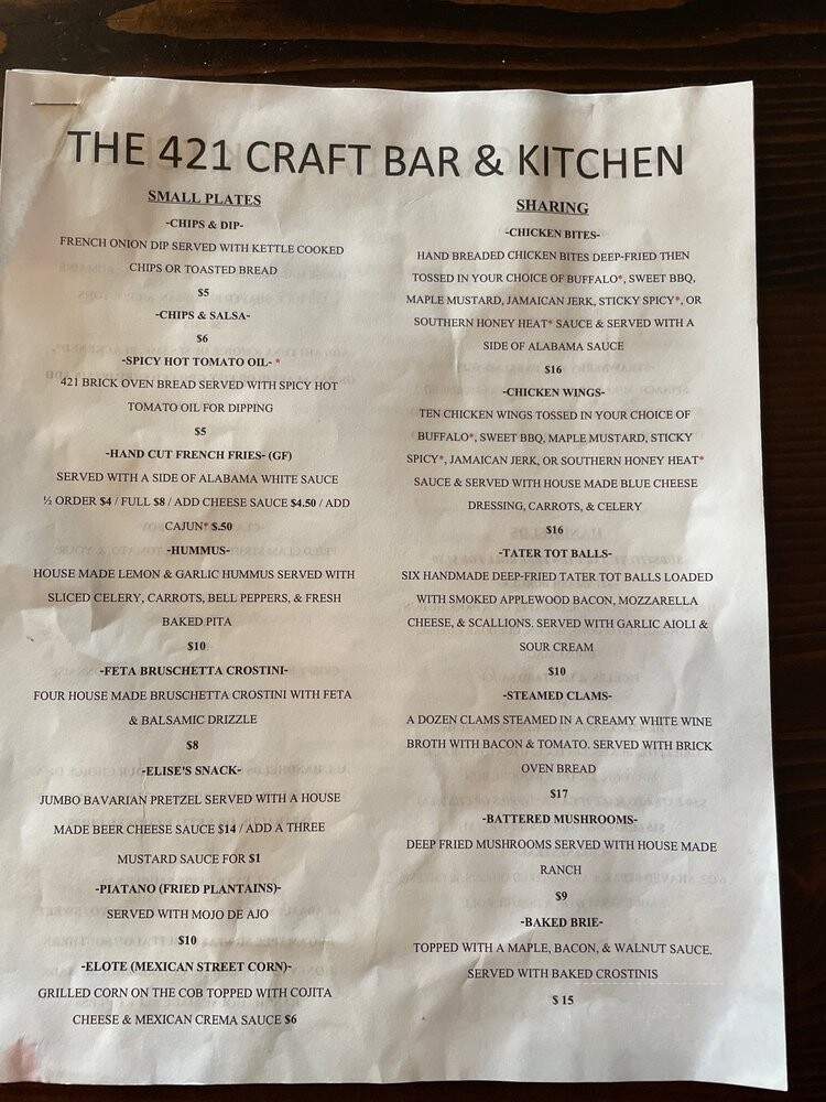 The 421 Craft Bar & Kitchen - Bennington, VT