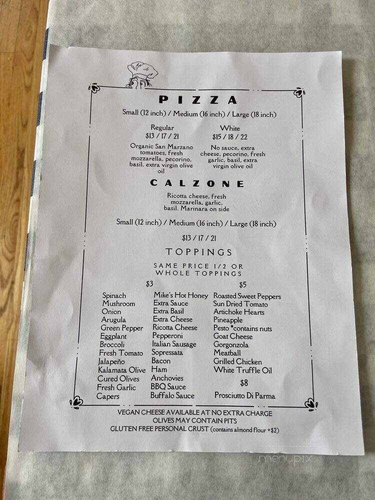 Apizza - New Paltz, NY menu_pic