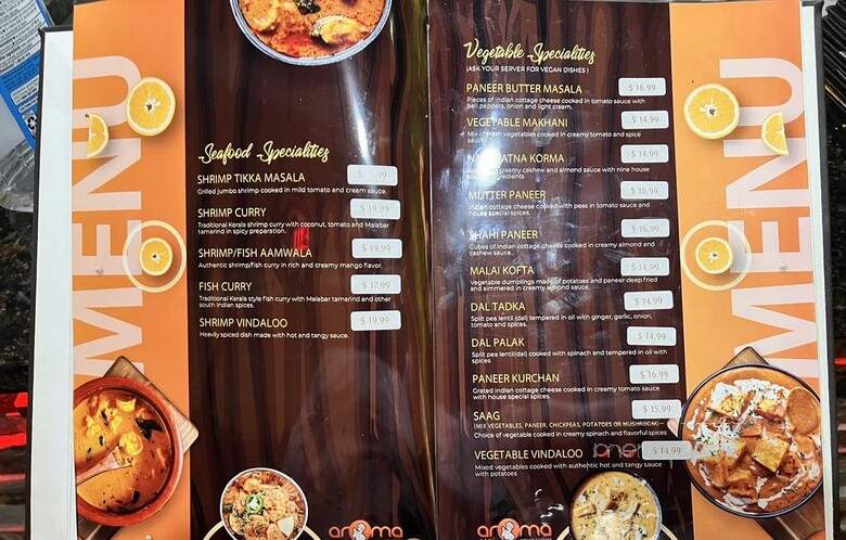 Aroma Indian Cuisine - Naples, FL menu_pic