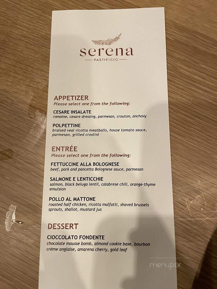 Serena Pastificio - Atlanta, GA menu_pic