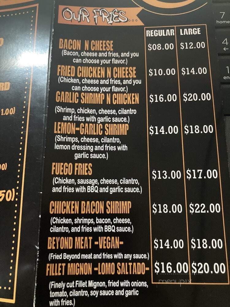 Fuego Fries - South El Monte, CA menu_pic