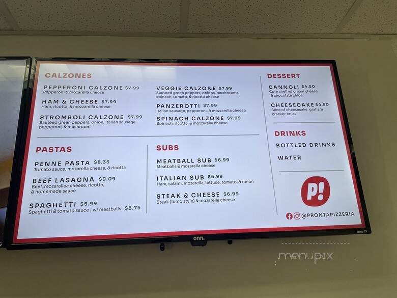 Pronta Pizzeria - Indianapolis, IN menu_pic