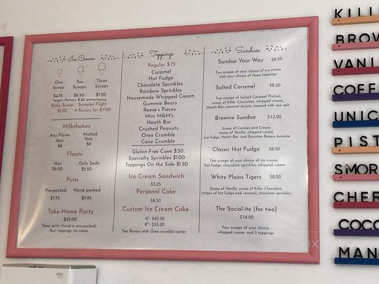 Ice Cream Social - White Plains, NY menu_pic