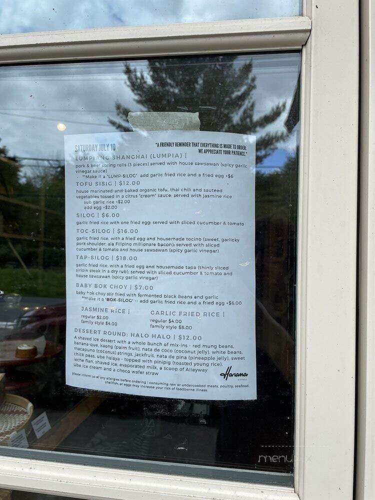 Harana Market - Mount Tremper, NY menu_pic