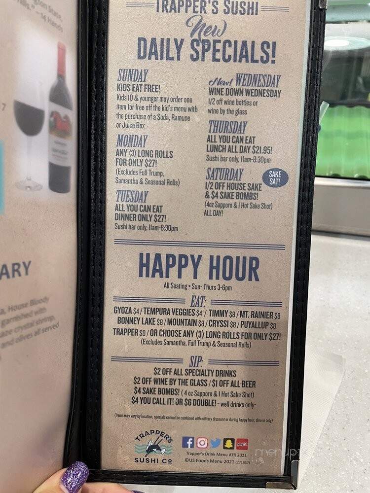 Trapper's Sushi - Tacoma, WA menu_pic
