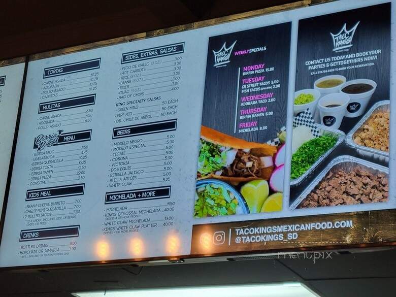 Taco Kings - San Diego, CA menu_pic