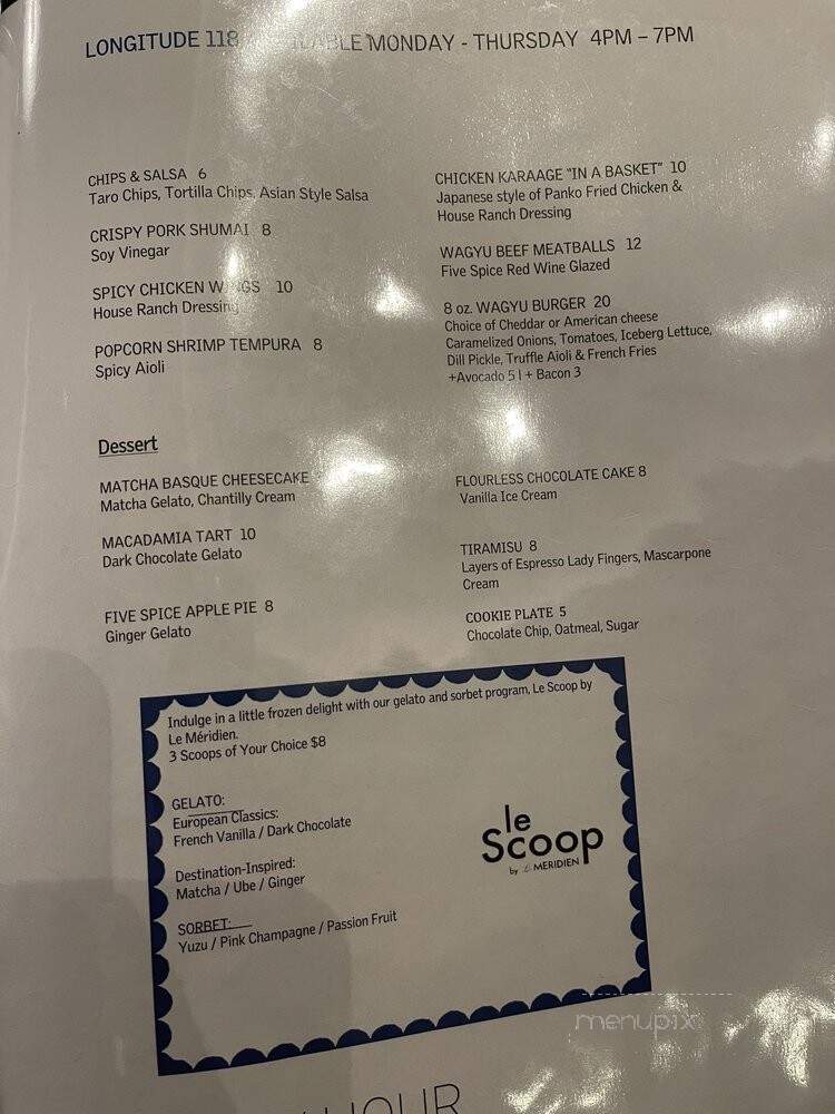 Longitude 118 - Arcadia, CA menu_pic