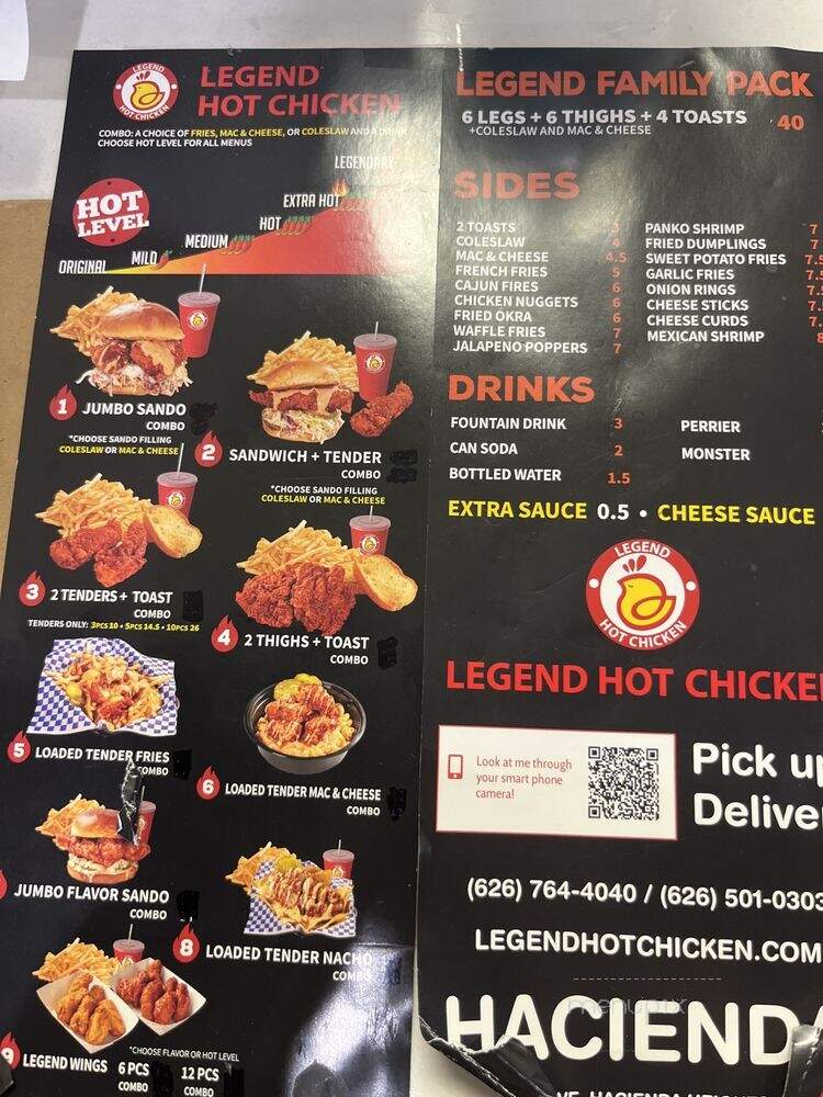 Legend Hot Chicken - Hacienda Heights, CA menu_pic