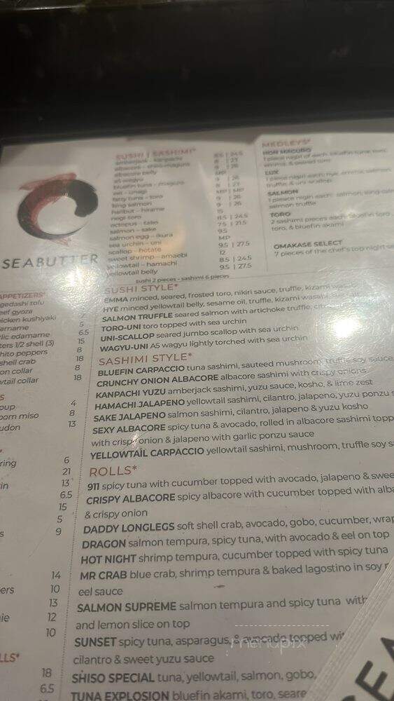 Seabutter - Laguna Beach, CA menu_pic