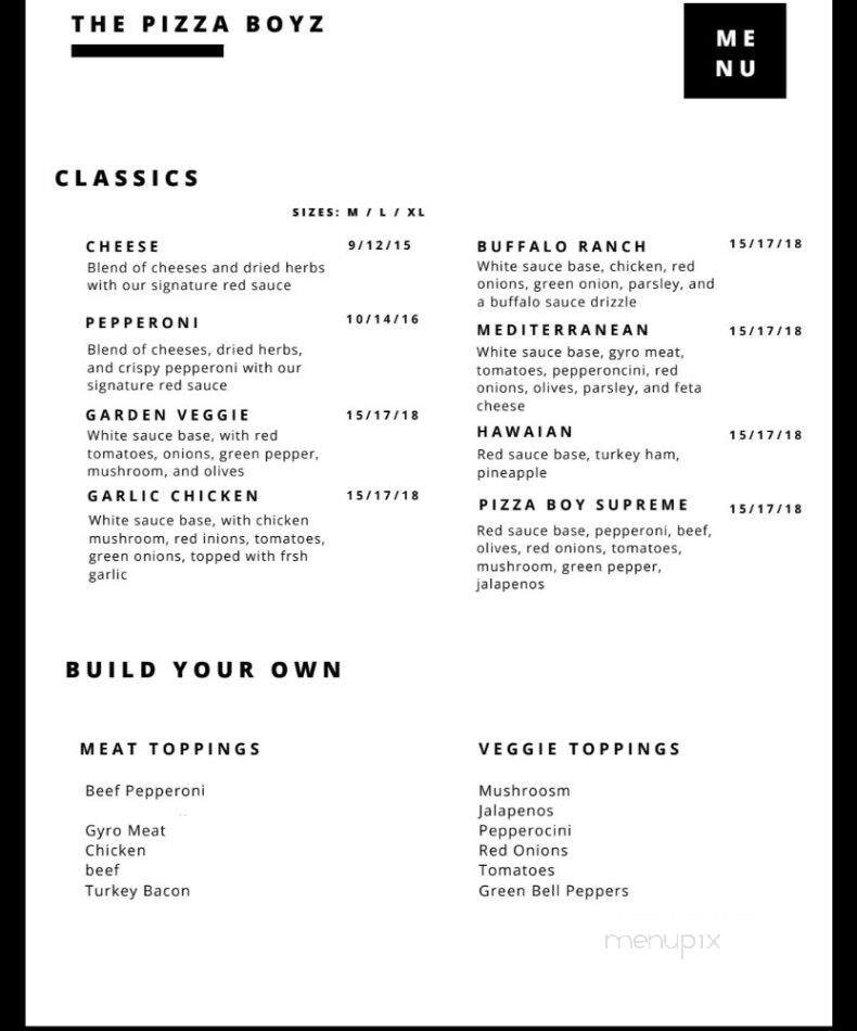 Pizza Boyz - Citrus Heights, CA menu_pic