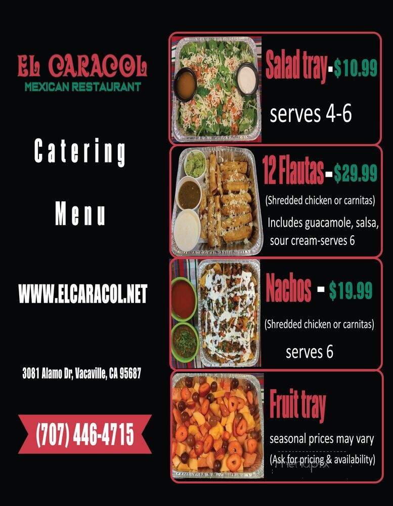 El Caracol Mexican Restaurant - Fairfield, CA menu_pic