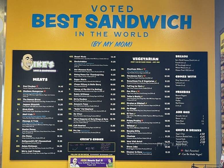 Ike's Love and Sandwiches - Carson, CA menu_pic