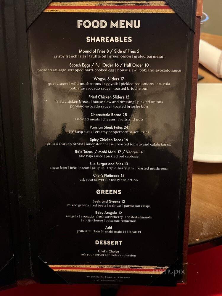 Silo Bar - El Paso, TX menu_pic