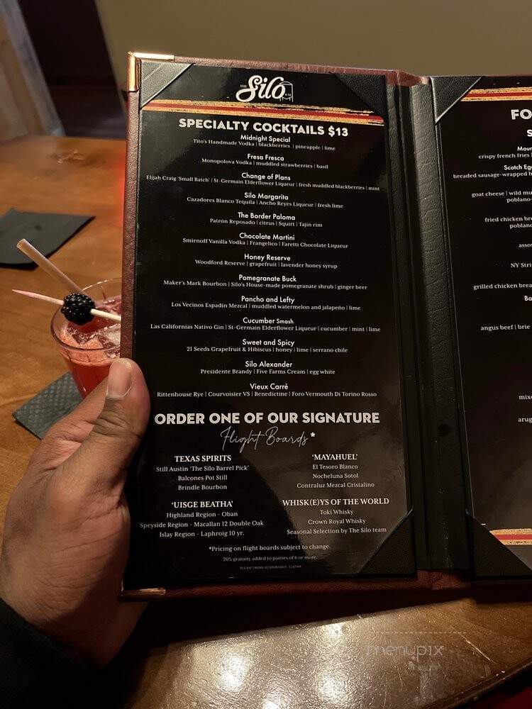 Silo Bar - El Paso, TX menu_pic