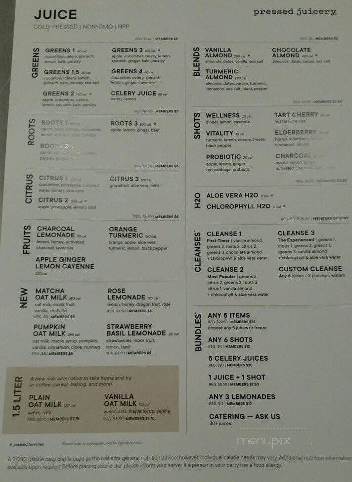 Pressed - San Diego, CA menu_pic