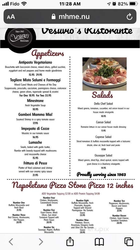 Mt Vesuvios Ristorante - Brampton, ON menu_pic