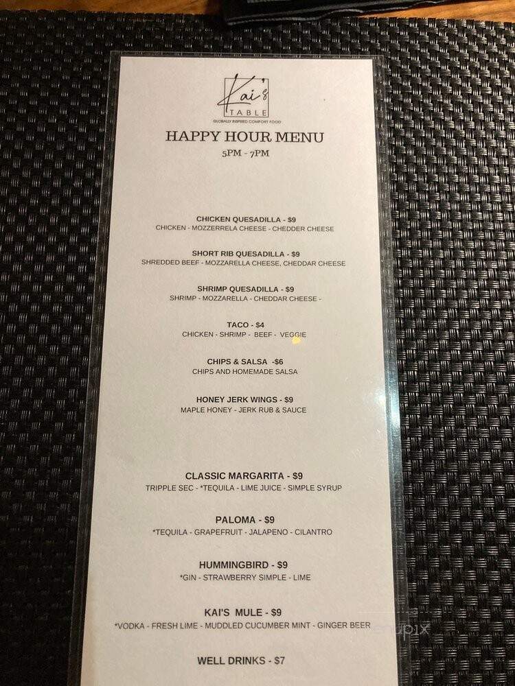 Kai's Table - Los Angeles, CA menu_pic