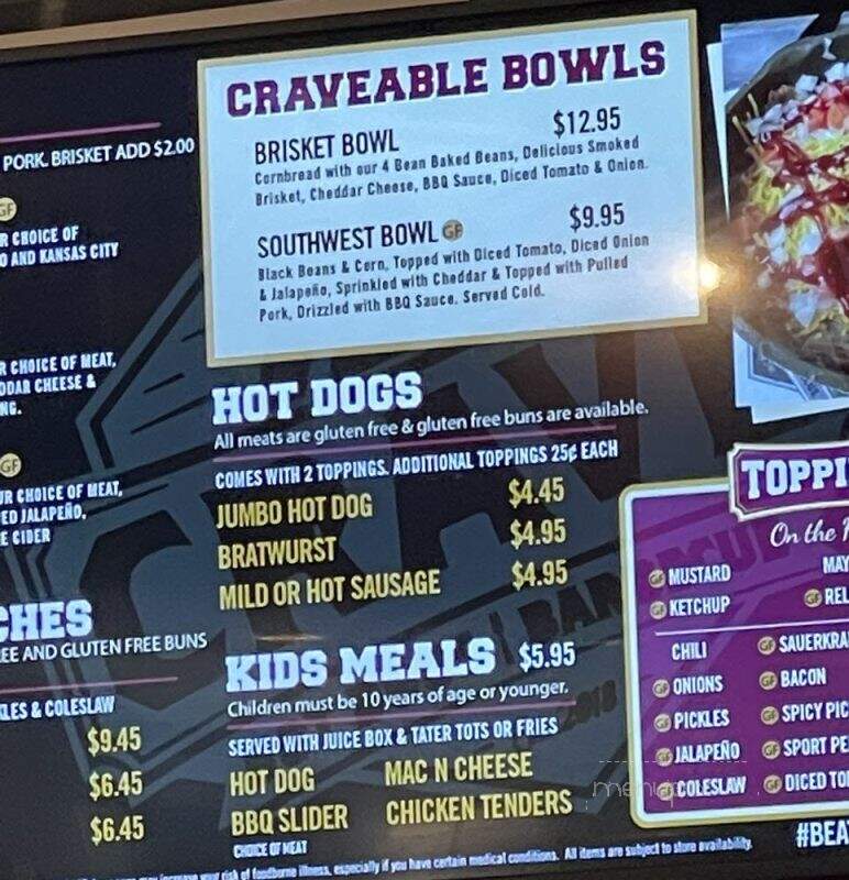 Crave Hot Dogs & BBQ - Baton Rouge, LA menu_pic