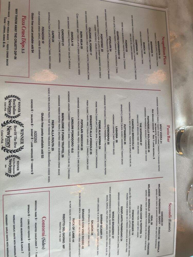 Popolari - Bloomfield, NJ menu_pic