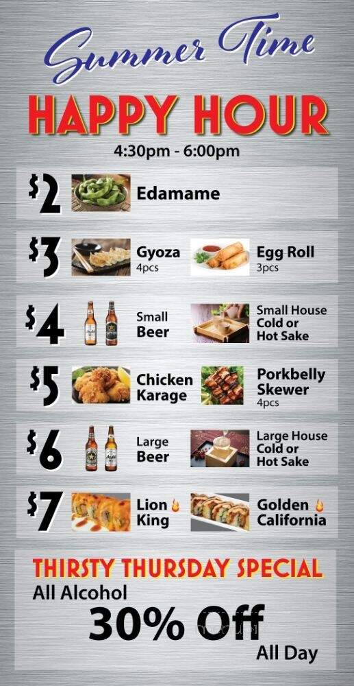 Lee Sushi - Newark, CA menu_pic