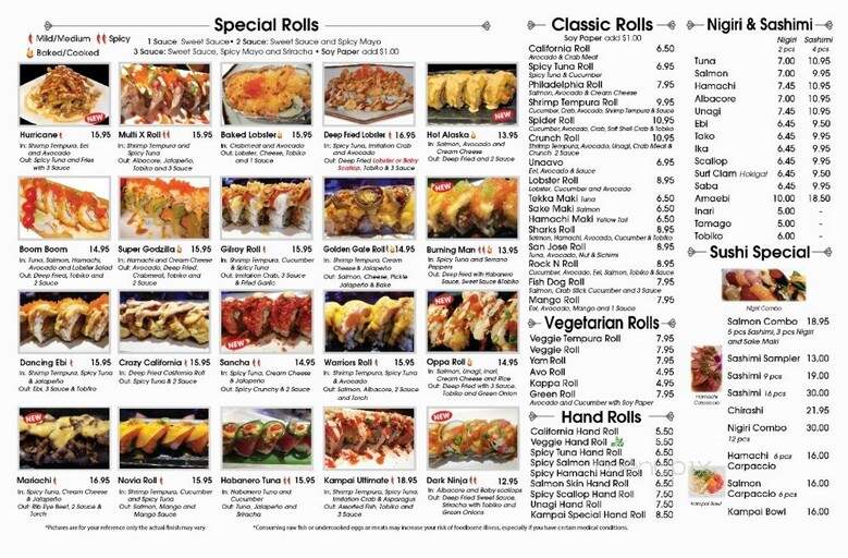 Lee Sushi - Newark, CA menu_pic