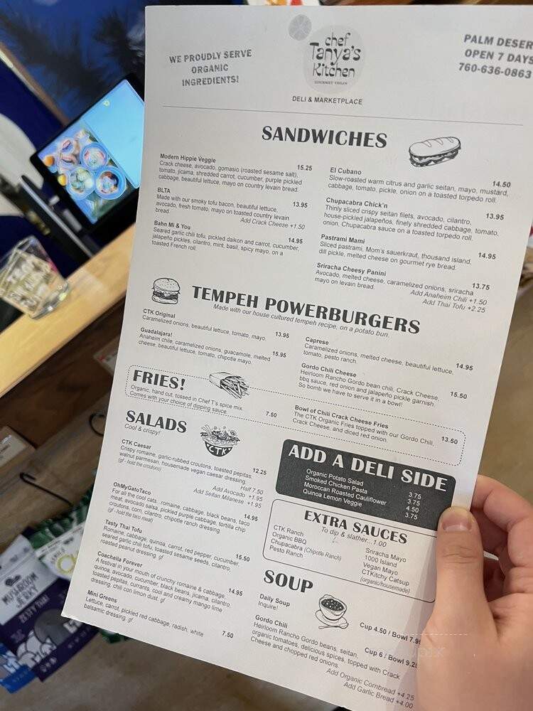 Chef Tanya's Kitchen - Palm Desert, CA menu_pic