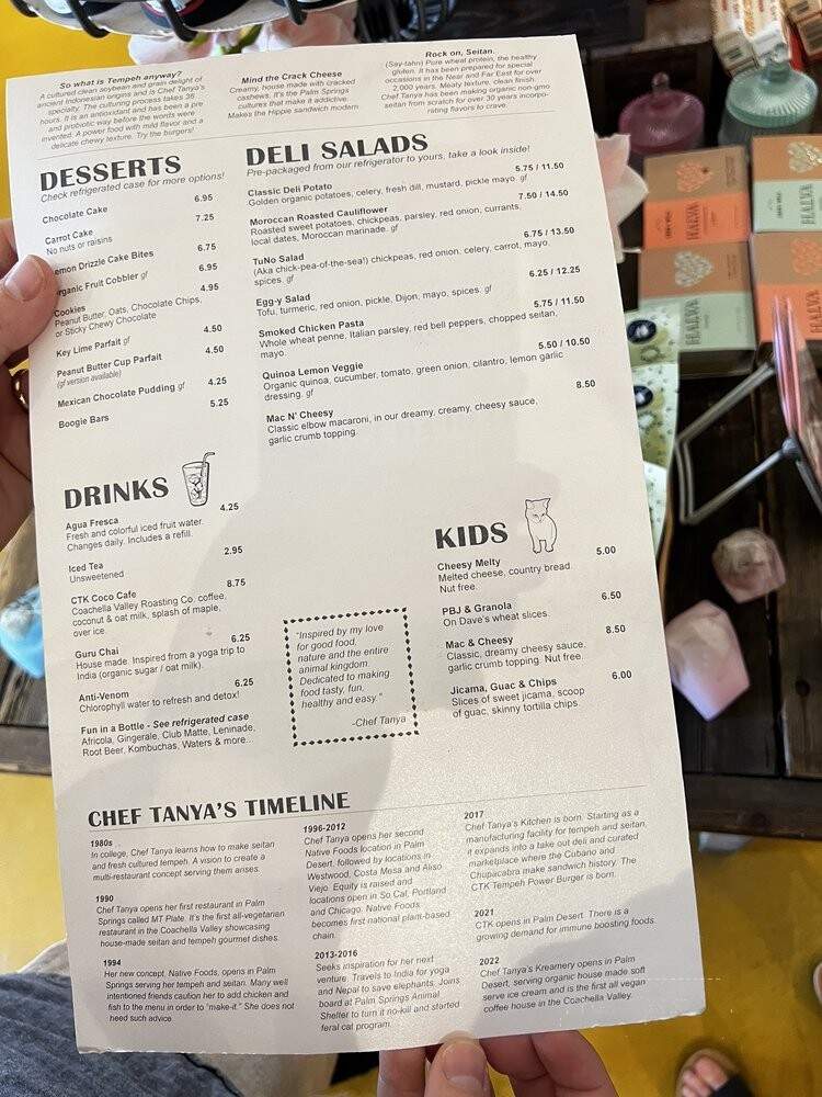 Chef Tanya's Kitchen - Palm Desert, CA menu_pic