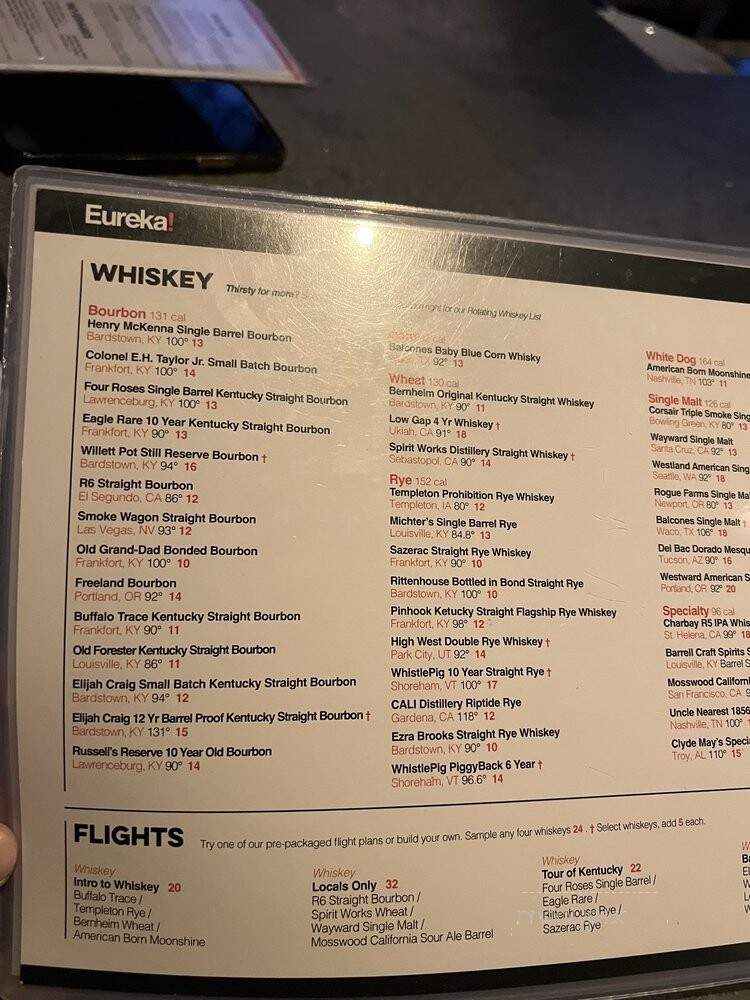 Eureka - Santa Clara, CA menu_pic