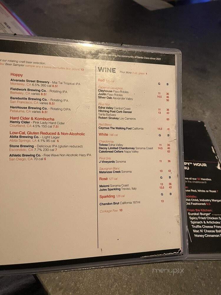 Eureka - Santa Clara, CA menu_pic