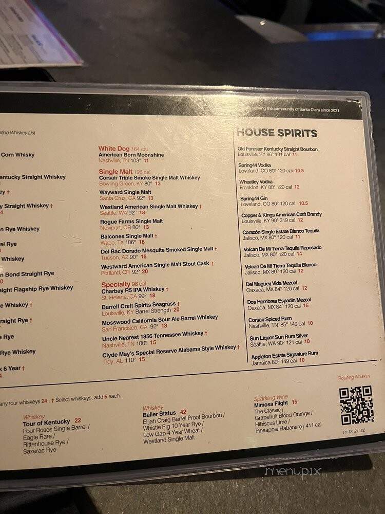 Eureka - Santa Clara, CA menu_pic